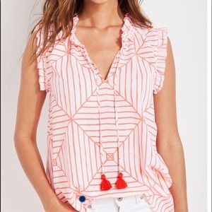 NWT Vineyard Vines Canopy Geo Ruffle Popover Sz XS